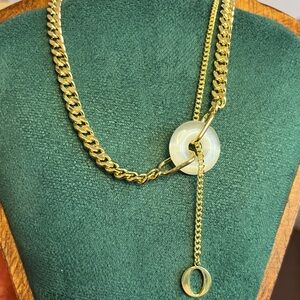 Elegant Gold Chain Necklace with Lovely Mobile Pendant and Layer Chain